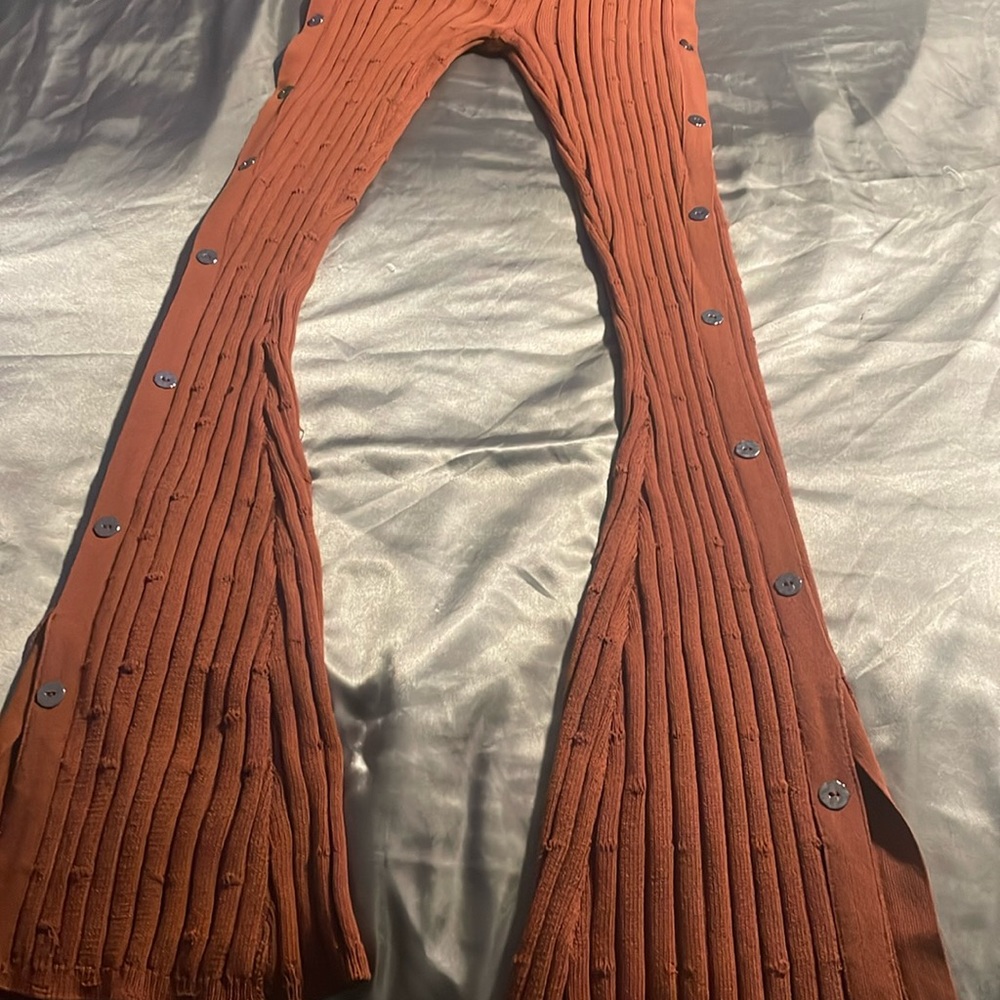 Maniere De Voir pants sweater set color Rust